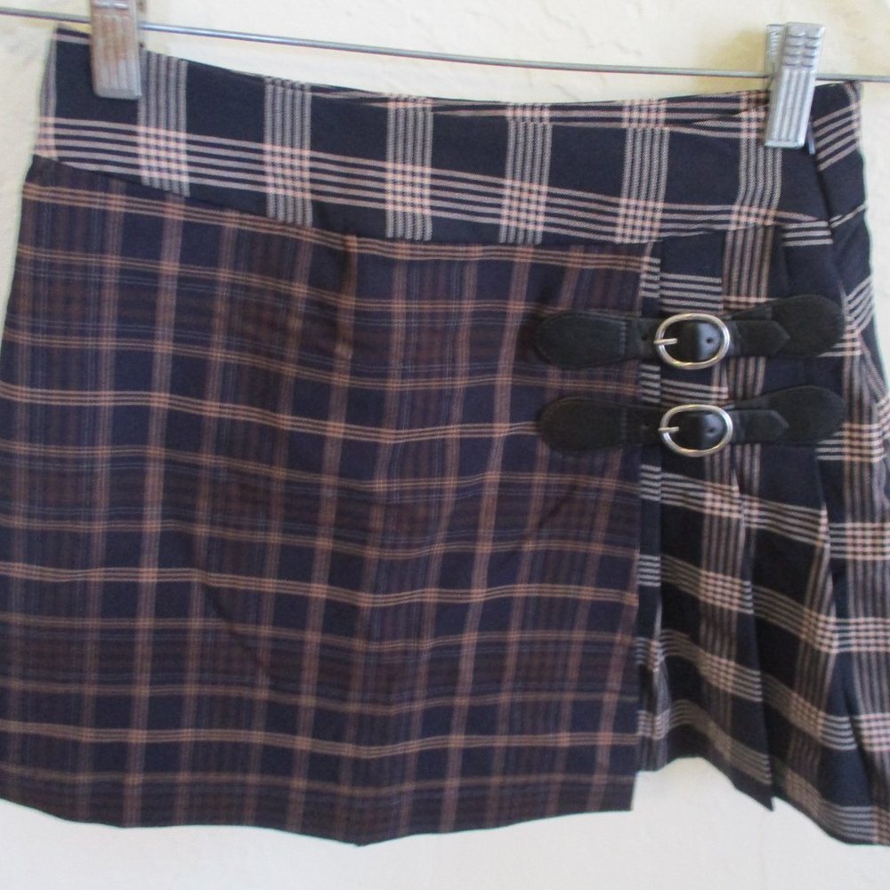 Forever 21 Skirt Size Small Plaid Pleated Buckle Schoolgirl NWT Patchwork Kilted